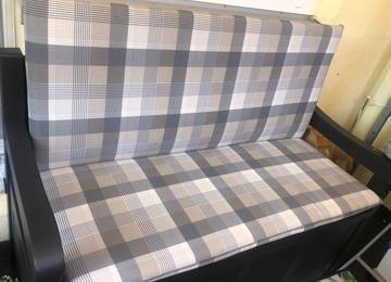 Bankauflage nach Ma fr Gartenbank in der Farbe Checkered Grey