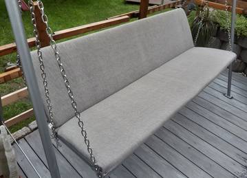 Bankauflage mit Rcklehne nach Ma fr eine Hollywoodschaukel in der Farbe Uni-Living Grey