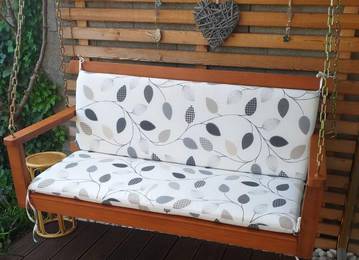 Bankauflage mit Rcklehne nach Ma fr Hollywoodschaukel in der Farbe Poppy Ecru