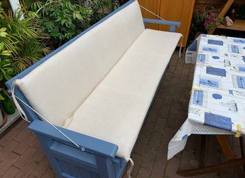 Gartenbankauflage mit Rcklehne nach Ma in der Farbe Uni-Living Beige