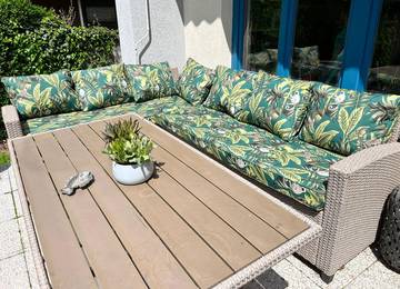 Lounge Sitzkissen nach Ma mit farblich passsenden Zierkissen/Rckenkissen fr Lounge-Garnitur in der Farbe Capucin Brun