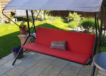 Bankauflage mit Rcklehne nach Ma fr Hollywoodschaukel in der Farbe Uni-Living Red