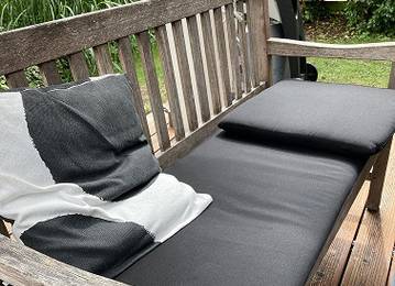 Bankauflage und Sitzkissen nach Maß für Holzgarnitur in der Farbe Sunny Noir