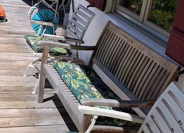 Sitzkissen und Bankauflage nach Maß für Gartenmöbel in der Farbe Capucin Brun