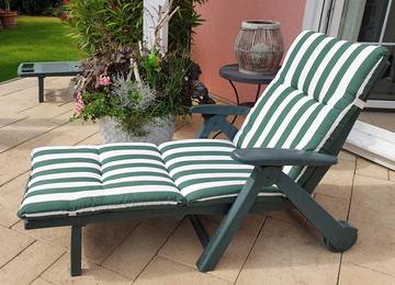 Gartenliege-Auflagen 190x60x8cm in der Farbe Stripy Green