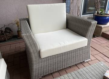 Loungekissen-Set und Lounge Rcklehne nach Ma fr Gartenmbel in der Farbe Sunny Ecru