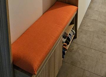 Bankauflage nach Maß 32x96x8cm in der Farbe Uni-Living Orange