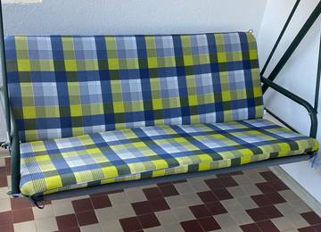 Hollywoodschaukel Auflage in der Farbe Checkered Blue