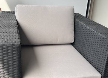 Lounge Rückenkissen nach Maß in der Farbe Sunny Gris 54x35x15cm mit Lounge Sitzkissen 54x75x8cm
